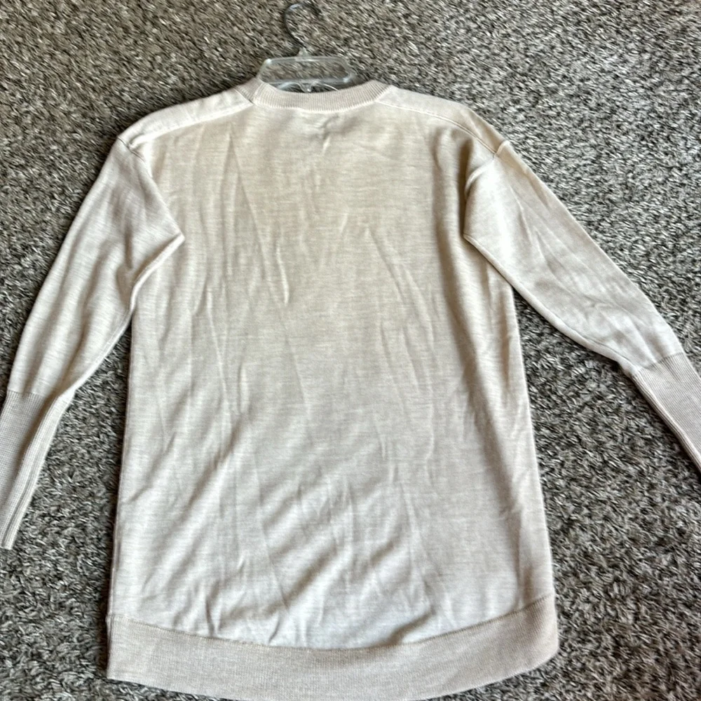 J. Crew Merino Wool High Low Hem Oversized Tunic‎ Sweater High Low Beige Size XS